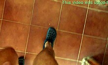 Watch stepmom piss from her hairy beaver while dirty talking your horny cock