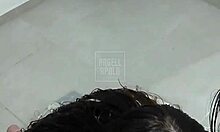 Submissive latina wife greets husband with deep sloppy blowjob expertise