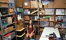 Security catches busty teen thief's natural tits bouncing in hidden cam reality bust