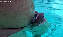 guy jerks massive load poolside solo frenzy