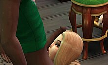 sims 4 teen sneaks behind bar counter dropping to knees for hot cock sucking action