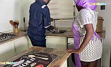 begging the plumber to ram my ass and pussy right here in the kitchen with fingering and licking