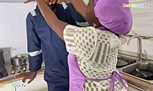 begging the plumber to ram my ass and pussy right here in the kitchen with fingering and licking