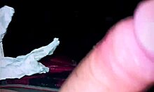 Solo guy strokes cock to four massive cumshots