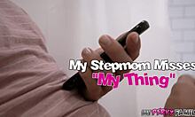 ebony stepmilf cali sweets rides stepson's big cock cowgirl wet