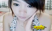 Asian amateur strips solo in softcore homemade tease with curvy body and shy poses