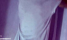 Amateur cutie flaunts her perky small tits close-up