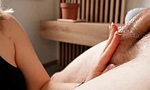 Dude the girl next door just surprised me with her huge cock sucking skills and cum on natural tits!