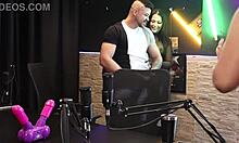 Casal mattos sheer red lingerie strip after jerk off game loss