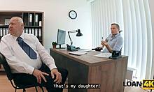 horny czech teen mina k flaunts shaved pussy and small tits in office loan casting seduction