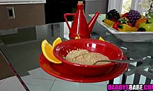 stepdaughter grinds on daddy bent over doggystyle till he fucks her