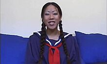 Young 18yo asian pussy milks old cock to massive orgasm explosion