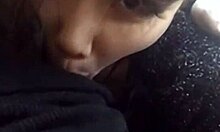 Pretty Chinese Teen Sucks Cock Deep in Close-Up Action