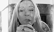 blonde milf smokes cock in casting interview with dirty talk