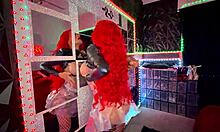 Redhead teases with huge tits big ass stripping oiled lingerie slowly