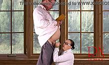 Regina Noir Devours Boss Dick with Intense Suck Cum Explosion on Face Office Window