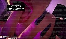 Halloween kriss hotwife squirts on huge toy in cuckold fun