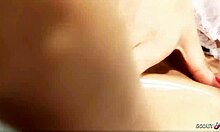 blonde cougar boss in red lingerie seduces black hair teen maid for sloppy lesbian lick at work