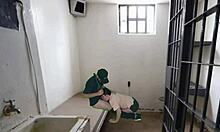 Real Cop Sneaks Prisoner Fuck Video Leak with Deepthroat Bondage Domination