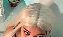 blonde halloween WITCH hypnotizes with DEEPTHROAT on MONSTER COCK pov