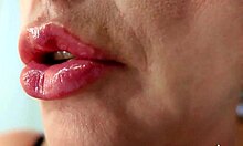 Bimbo lips slobber sloppy dildo blowjob fetish lick