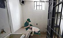Real Cop Sneaks Prisoner Fuck Video Leak with Deepthroat Bondage Domination