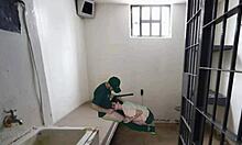 Real Cop Sneaks Prisoner Fuck Video Leak with Deepthroat Bondage Domination