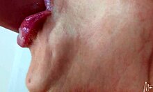 Bimbo lips slobber sloppy dildo blowjob fetish lick