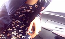 Milf Teen Wet Pussy Public Car Pee in Skirt Garden