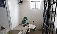 Real Cop Sneaks Prisoner Fuck Video Leak with Deepthroat Bondage Domination