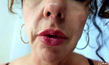 Bimbo lips slobber sloppy dildo blowjob fetish lick