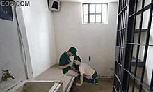 Real Cop Sneaks Prisoner Fuck Video Leak with Deepthroat Bondage Domination