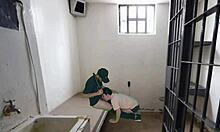 Real Cop Sneaks Prisoner Fuck Video Leak with Deepthroat Bondage Domination