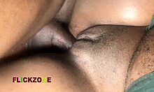 Huge tits blind ebony neighbor gets oiled and fucked good!