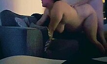 why is this horny moaning wife getting fucked so hard bent over in the livingroom?