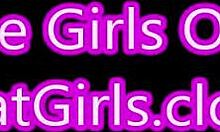 two babes ride huge anal dildos in stockings frenzy