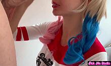 yo fuckin real harley quinn with big natural tits cowgirl sloppy ride