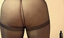 i love teasing my big ass in nylon pantyhose heels while fingering wet pussy