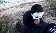 summer beach anal creampie with slutty big ass