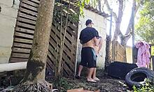 hubby left me alone with builder so i fucked his cock bareback