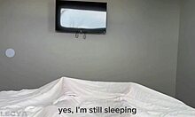 Wanna sneak in some dirty morning sex with your cute skinny blonde stepsis before school in her bra skirt sneakers?