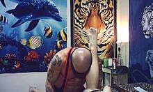 Ever wonder what happens behind scenes pounding shaved pussy while she gulps cock?