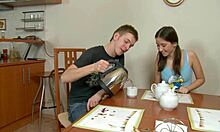 fucking this hot brunette teen in heels and fishnets 😈 cowgirl ride