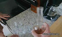 Curious teen prepares for intense homemade POV session with brunette amateur.