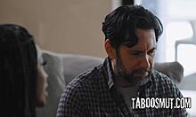 pervy stud doggystyles cheating ebony girlfriend's stepsis cowgirl