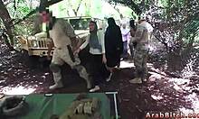 arab student sneaks sexy outdoor fuck... army away from home?