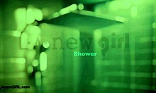 adorable brunette teen 18+ showers cutely 🛁💦😍