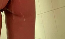 babe steps into shower horny as hell fingers her shaved teen pussy to orgasm