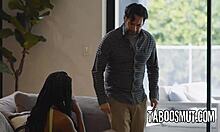 pervy stud doggystyles cheating ebony girlfriend's stepsis cowgirl