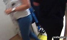 how does this adorable czech teen feel with clothes ripped off for pov shop banging?